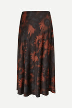 Cargar imagen en el visor de la galería, Falda Satina flores marrones